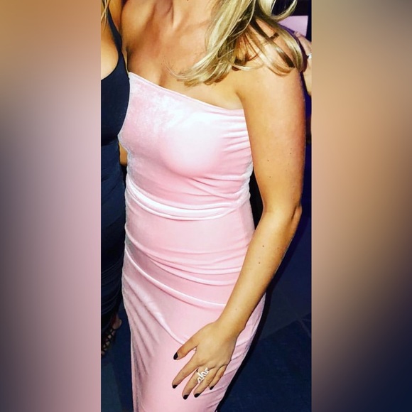 Norma Kamali Pink Velvet Strapless Dress - Picture 12 of 12